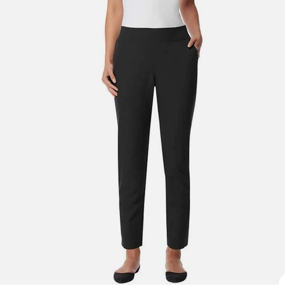 32 Degrees Cool Black Pants Ankle Length Knit Elastic Waist Tapered Smooth - Picture 1 of 9